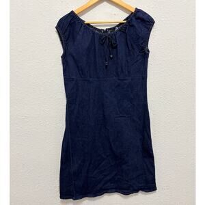 Vintage Y2K Denim Dress Babydoll Cap Sleeve